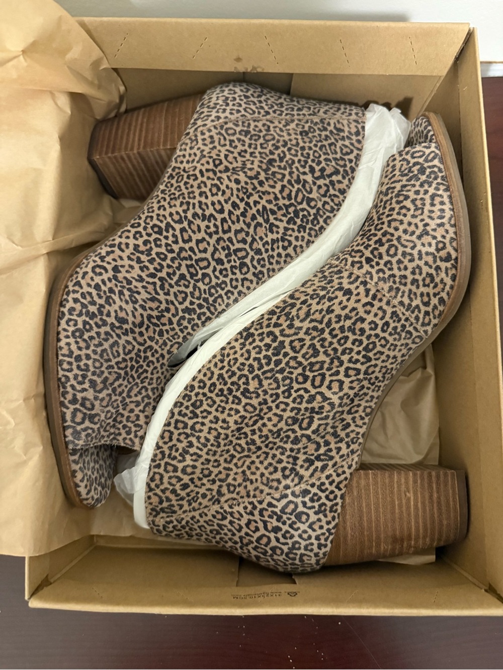 Lucky Brand Leopard Print Peep-Toe Booties